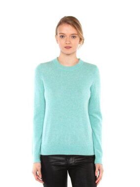 Jennie Liu Size Medium 100% Cashmere Long Sleeve Crew Neck Pullover Sweater